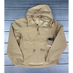 North Face Daybreak Rain Jacket Womens XL Khaki Hooded Full Zip Dryvent